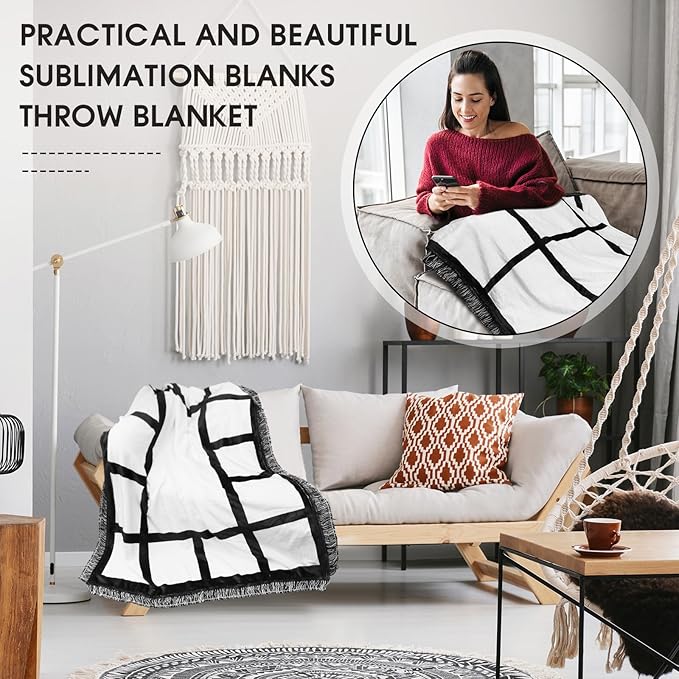 59"x40" Phot Throw Blanket Soft Flannel with Tassel